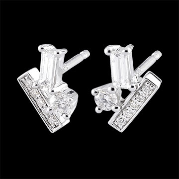 Pendientes Diamantes Escarchados - oro blanco 9 quilates 