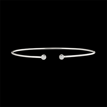 Brazalete Junco Abierto Frescura - Tu y Yo - oro blanco de 18 quilates y diamantes