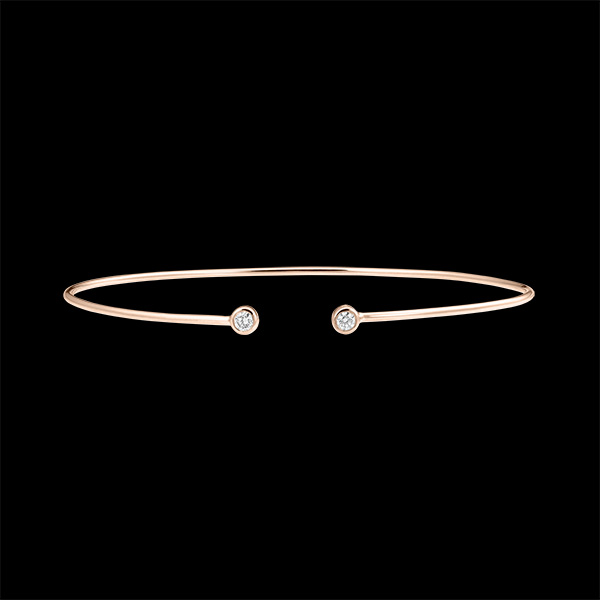 Brazalete Junco Abierto Frescura - Tu y Yo - oro rosa de 18 quilates y diamantes