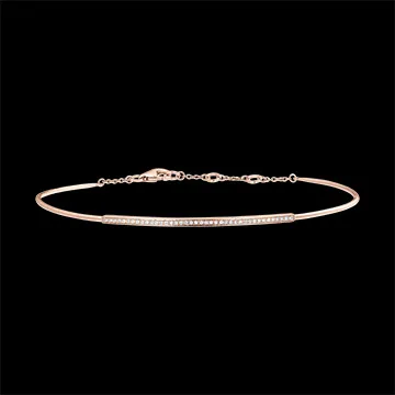 Brazalete Junco Frescura - Pléyade diamantada - oro rosa de 9 quilates y diamantes 