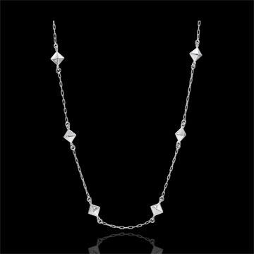 Collar Génesis - Diamantes Brutos - oro blanco 18 quilates