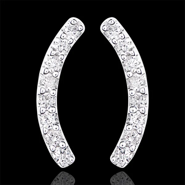 Pendientes - Equilibrio - oro blanco de 9 quilates y diamantes