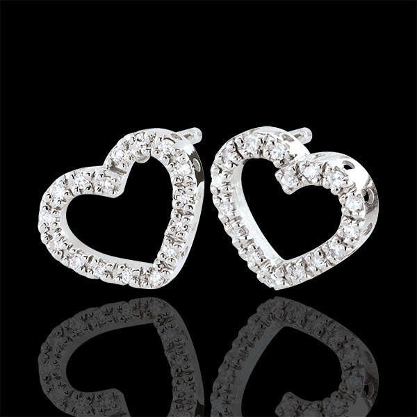 Pendientes Corazones Zadig - oro blanco 9 quilites