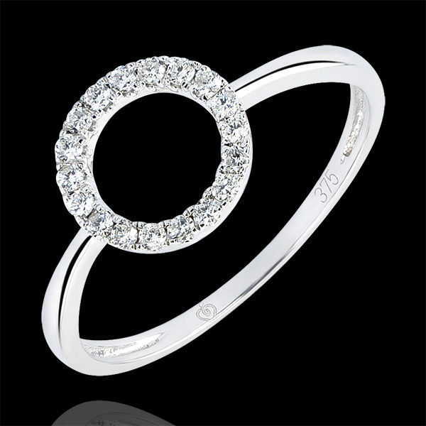 Anillo Abundancia - Actitud - oro blanco de 9 quilates y diamantes