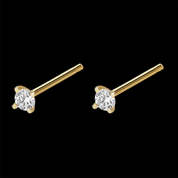 Pendientes de diamantes Frescura - Brillo - pulgas de oro amarillo de 9 quilates y diamantes