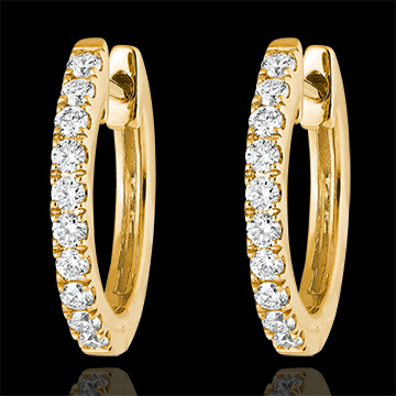 Pendientes Criollos semi-cubiertos Frescura - Eva - oro amarillo de 18 quilates y diamantes