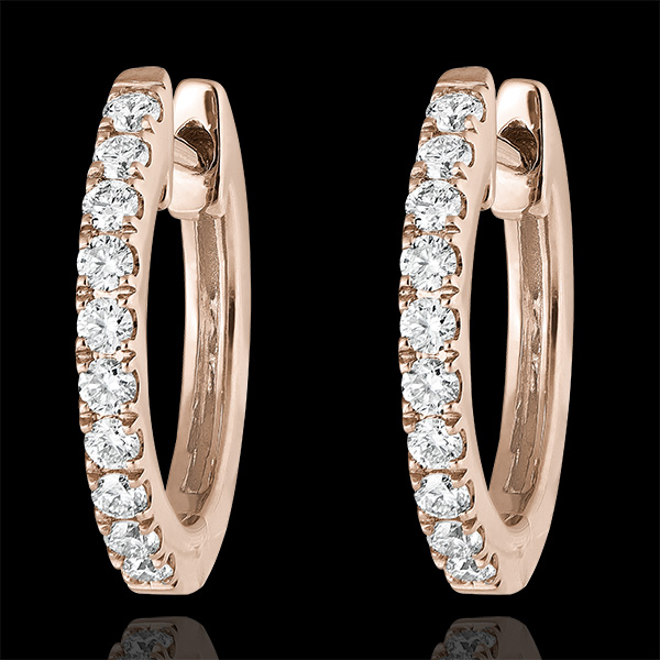 Pendientes Criollos semi-cubiertos Frescura - Eva - oro rosa de 9 quilates y diamantes