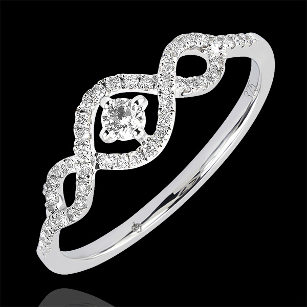Anillo Abundancia - Volutas - oro blanco de 18 quilates y diamantes