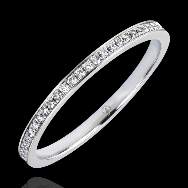 Anillo de Matrimonio Origen - Engaste en Granete - oro blanco de 18 quilates y diamantes