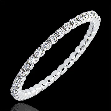 Anillo de Matrimonio Origen - Engaste en Garras Vuelta Completa - oro blanco de 18 quilates y diamantes