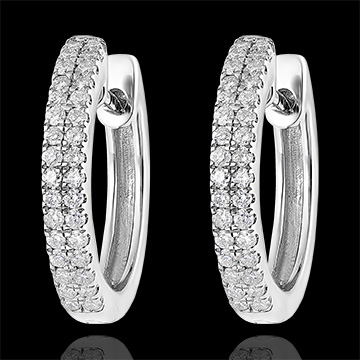 Pendientes Criollos semi-cubiertos Frescura - Celeste - oro blanco de 18 quilates y diamantes