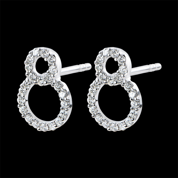 Pendientes Abundancia - Infinito- oro blanco de 18 quilates y diamantes