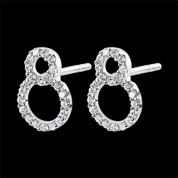 Pendientes Abundancia - Infinito- oro blanco de 18 quilates y diamantes