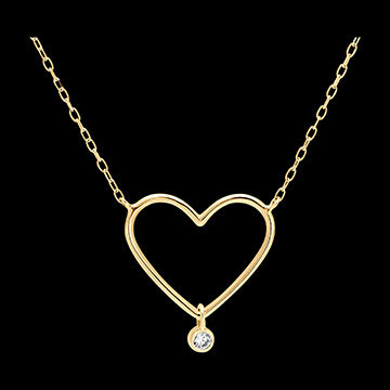 Collar Frescura - Corazón corte Diamante - oro amarillo de 18 quilates y diamante