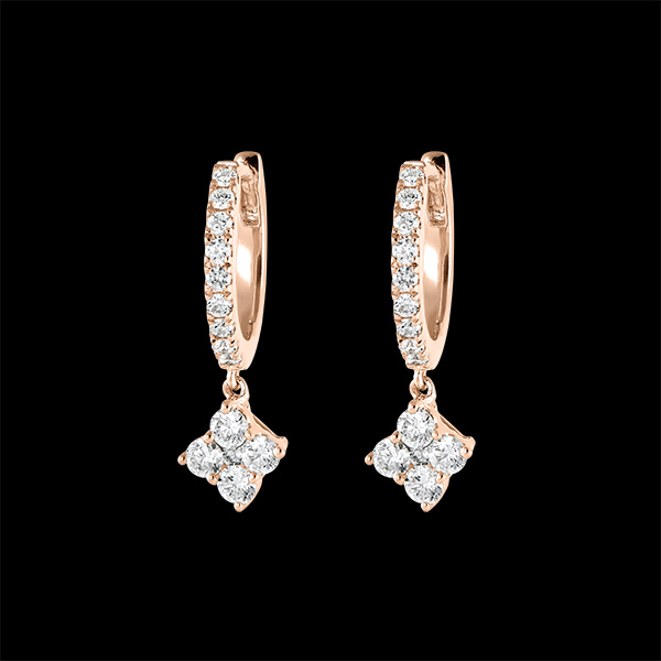Pendientes Criollos semi-cubiertos Frescura - Dina - oro rosa de 18 quilates y diamantes