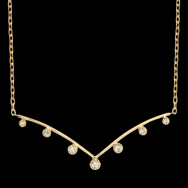 Collar Elanzia – Oro amarillo de 9 quilates y diamantes sintéticos