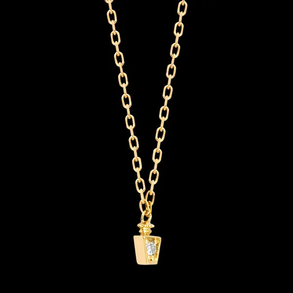 Collar Elixia – Oro amarillo de 9 quilates y diamante sintético