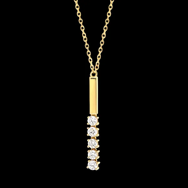 Collar Ondine – Oro amarillo de 9 quilates y diamantes sintéticos