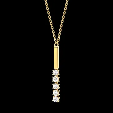 Collar Ondine – Oro amarillo de 9 quilates y diamantes sintéticos