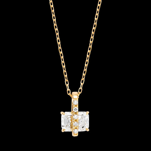 Collar Soléria – Oro amarillo de 9 quilates, diamantes sintéticos