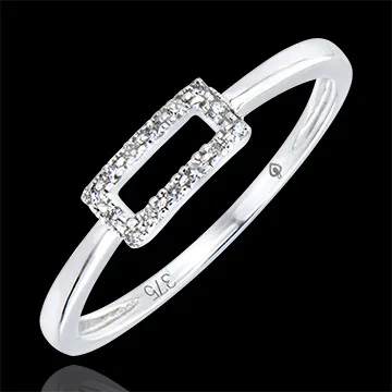 Anillo Abundancia - Verdad - oro blanco de 9 quilates y diamantes