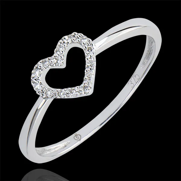 Anillo Abundancia- Corazoncito - oro blanco de 18 quilates y diamantes