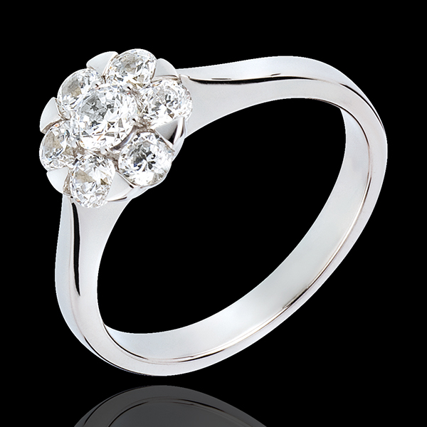 Anillo Frescura - Magnolia - oro blanco 18 quilates - 7 diamantes 0. 88 quilates