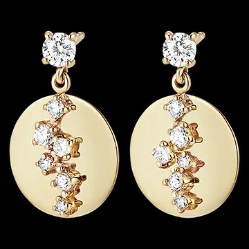 Pendientes Frescura - Andrómeda - oro amarillo de 9 quilates y diamantes