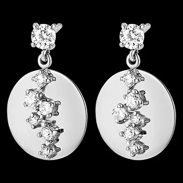 Pendientes Frescura - Andrómeda - oro blanco de 9 quilates y diamantes