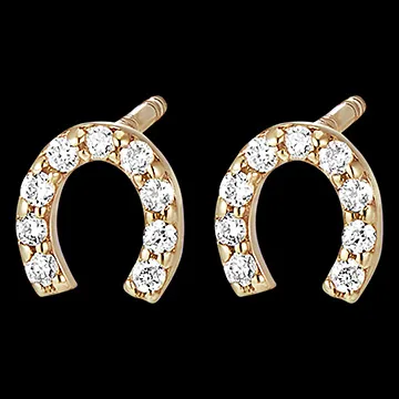 Pendientes Frescura - Lucky - oro amarillo de 18 quilates y diamantes