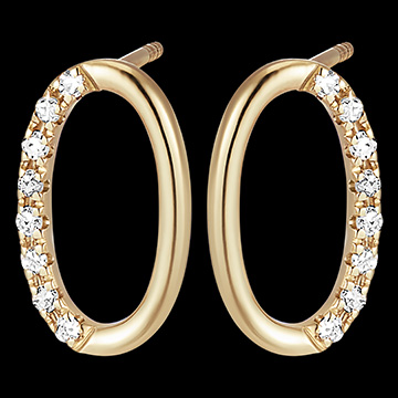 Pendientes Frescura - Abril - oro amarillo de 9 quilates y diamantes