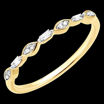 Anillo Frescura - Cascada Luminosa - oro amarillo 18 quilates y diamantes