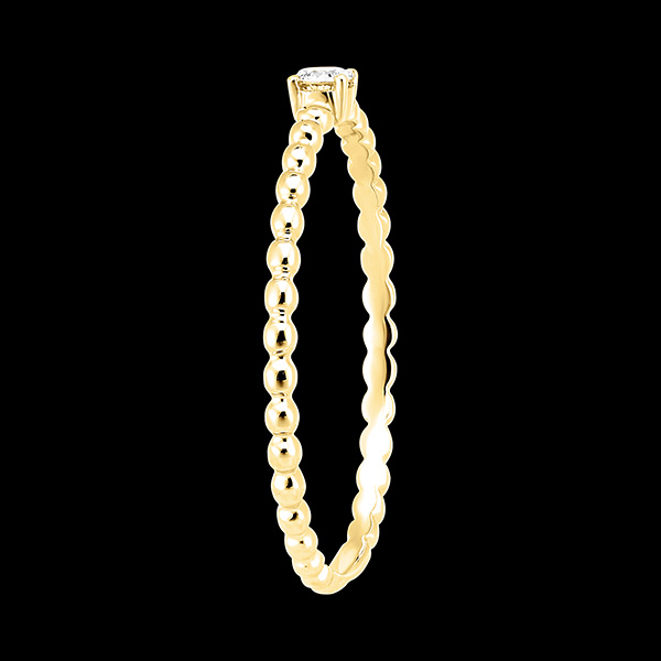 Anillo Frescura - Solitario Burbuja Redonda - oro amarillo 18 quilates y diamante