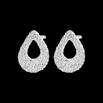 Pendientes de Botón Frescura - Pira - oro blanco de 18 quilates