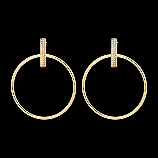 Pendientes Frescura - Lux - oro amarillo de 9 quilates y diamantes
