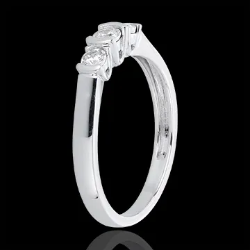 Anillo Triología Paréntesis - oro blanco 18 quilates y diamantes