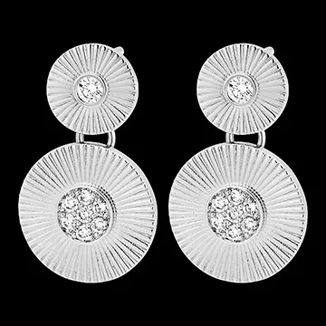 Pendientes Frescura - Sol - oro blanco de 9 quilates y diamantes