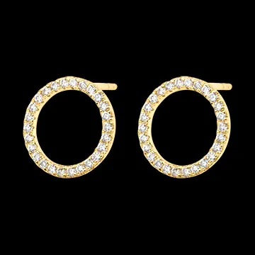 Pendientes de botón Oréane – Oro amarillo de 9 quilates y diamantes sintéticos