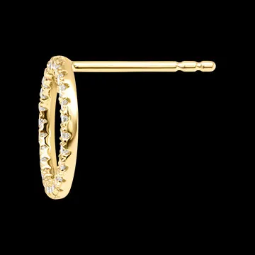 Pendientes de botón Oréane – Oro amarillo de 9 quilates y diamantes sintéticos
