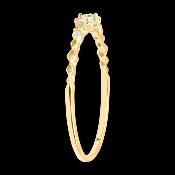 Anillo Elvine – Oro amarillo de 9 quilates y diamantes sintéticos