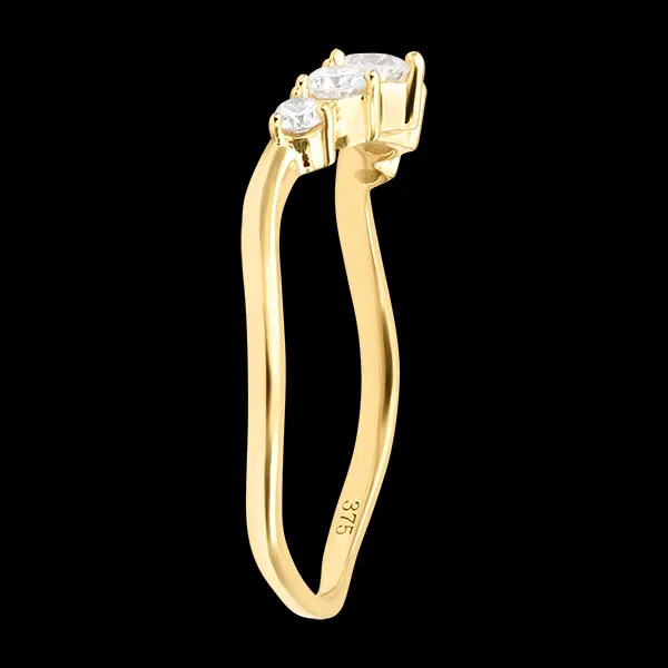 Anillo Meline – Oro amarillo de 9 quilates, diamantes sintéticos