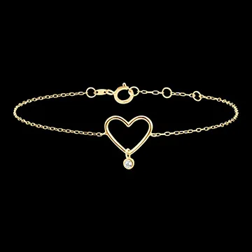 Pulsera Frescura - Corazón corte Diamante - oro amarillo de 18 quilates y diamante