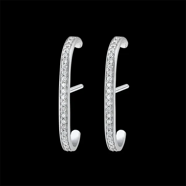 Pendientes Pulgas cubiertas Frescura - Ellis - oro blanco de 18 quilates y diamantes