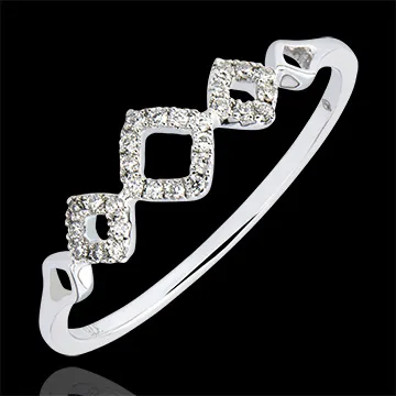 Anillo Abundancia - Romboangelical - oro blanco de 9 quilates y diamantes