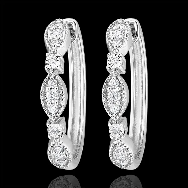 Pendientes Criollos Frescura - Pequeñas Borlas - oro blanco de 18 quilates y diamantes