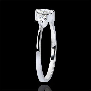 Anillo de Compromiso Abundancia - Trilogía Marquesa - oro blanco de 9 quilates y diamantes