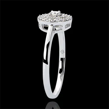 Anillo de Compromiso Origen - Doble Halo - oro blanco de 18 quilates y diamantes