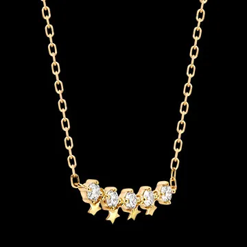 Collar Célestine – Oro amarillo de 9 quilates y diamantes sintéticos