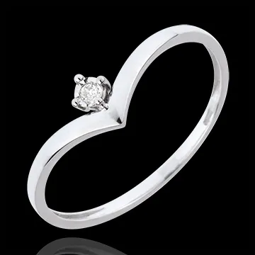 Anillo Solitario Joyero Divino - oro blanco 18 quilates y diamante 0,01 quilates