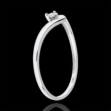 Anillo Solitario Joyero Divino - oro blanco 18 quilates y diamante 0,01 quilates